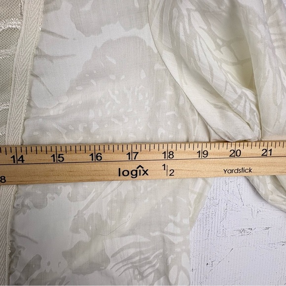 Coldwater Creek Cream Lace Jacquard Blouse Sheer Peasant Tunic Bohemian Sz Small - Picture 8 of 12